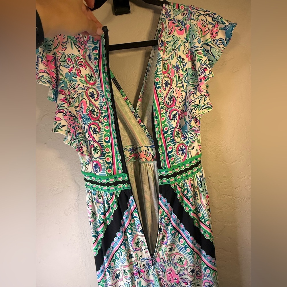 Lilly Pulitzer Roselle Maxi Dress Let's Get Wild print Size 0 - Picture 11 of 12